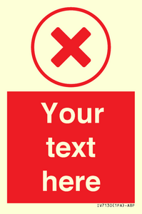 Custom red background, red cross in circle sign